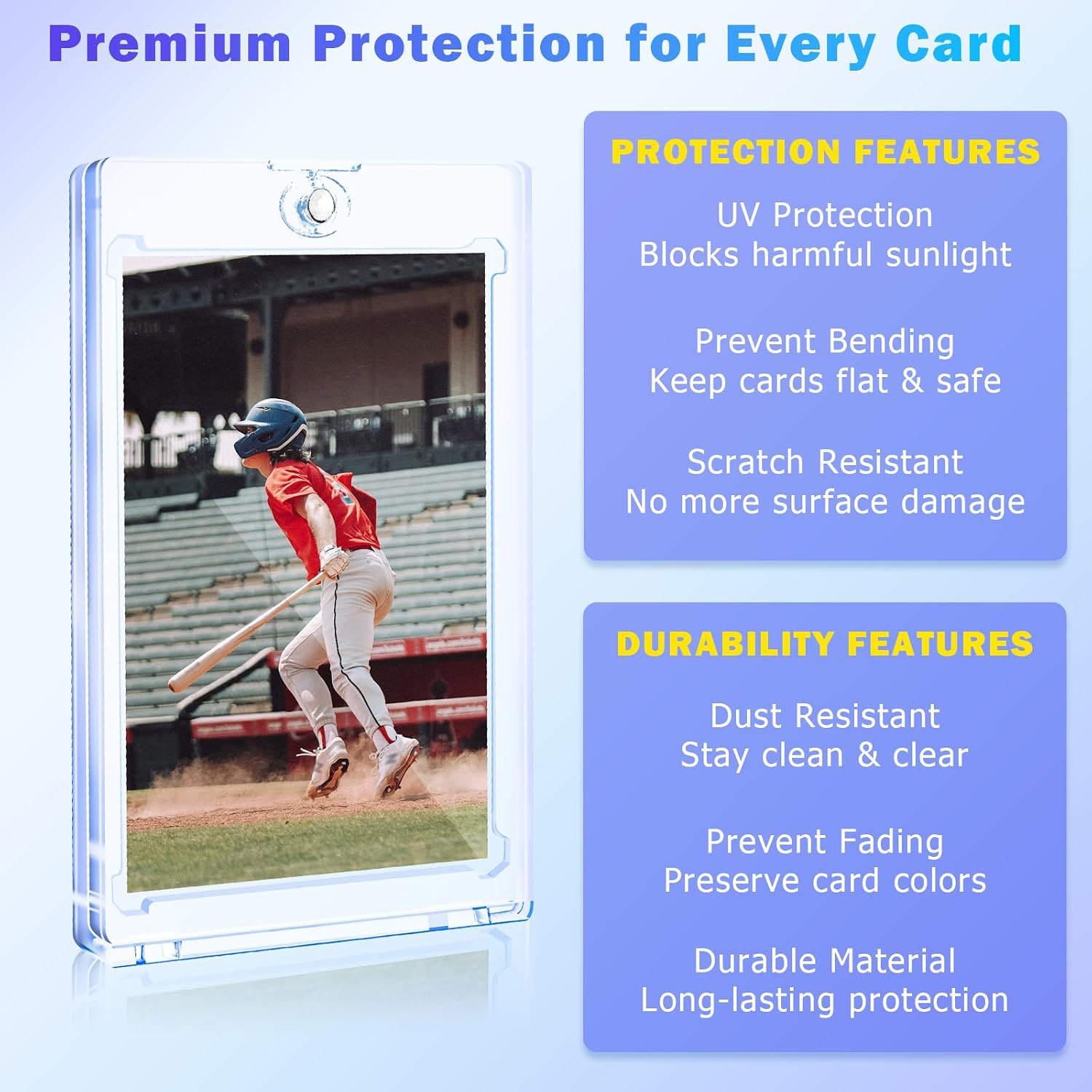 300ct Magnetic Card Holder for Trading Cards, 35pt One Touch Card Holders, Hard Plastic U-V Protection Display Case for Baseball, Football, Sports, Game, TCG, MTG, YUGIOH