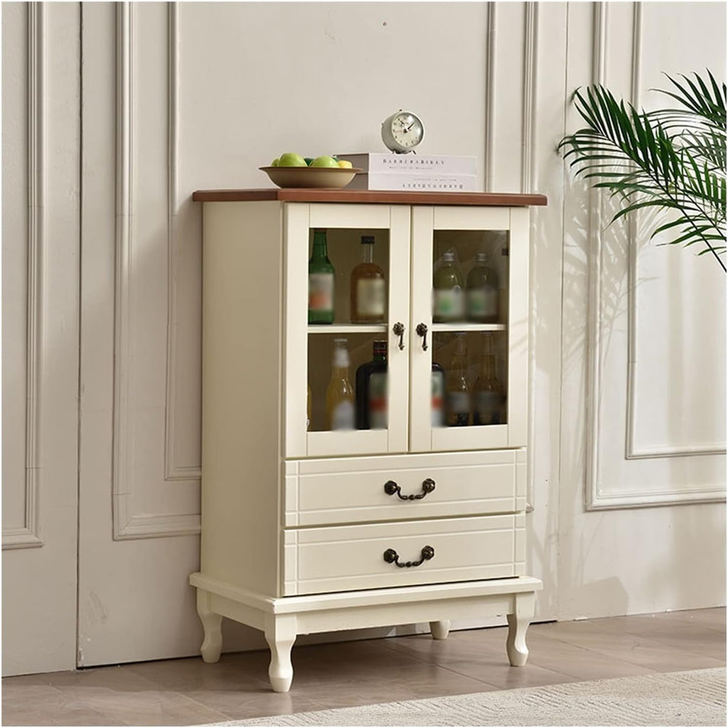 Wine Cabinet Wooden Wine Cabinet with Double Drawers Home Simple Two-Door Wine Bar Cabinet Small Storage Sideboard Wine Bakers Rack Wine Rack (Color : C)