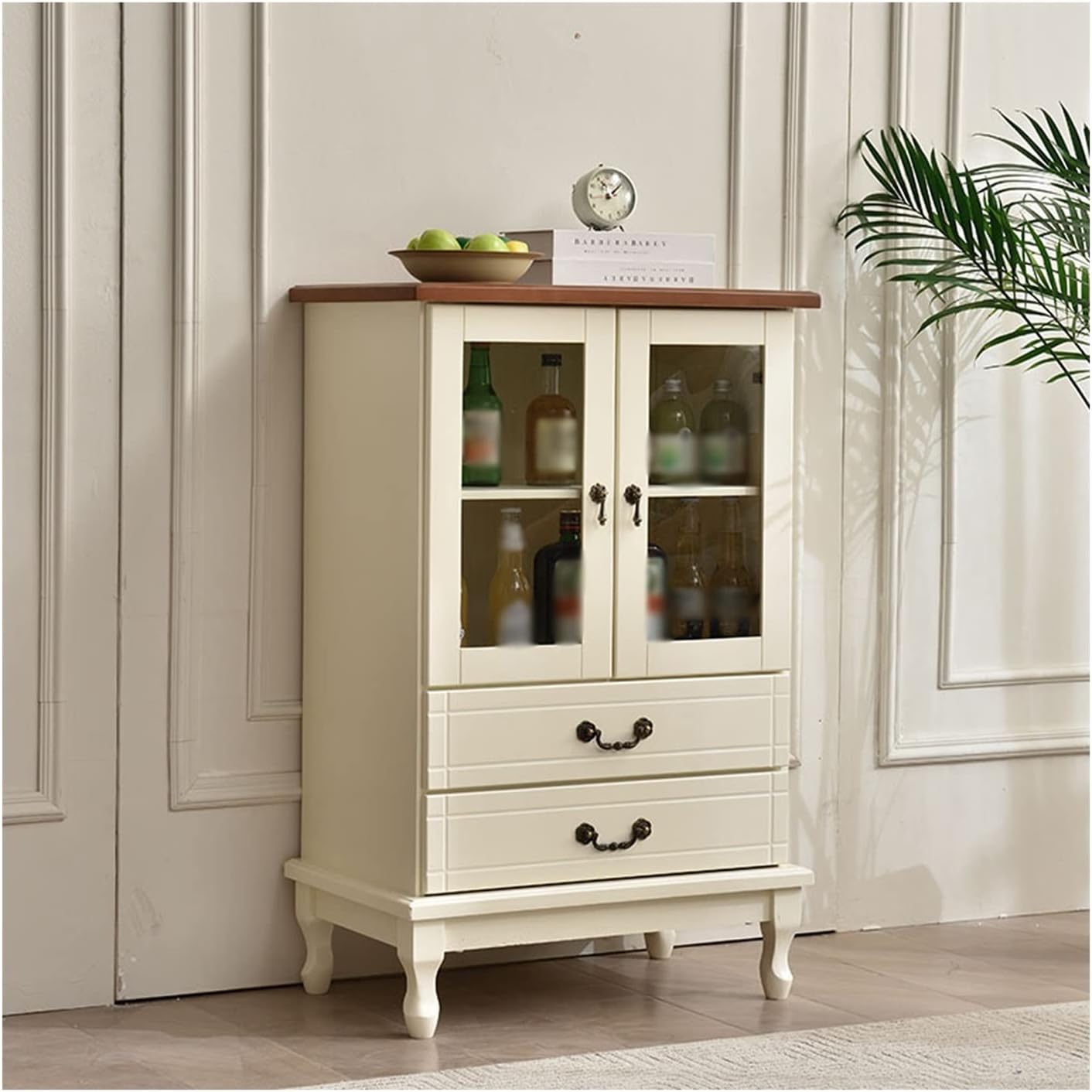 Wine Cabinet Wooden Wine Cabinet with Double Drawers Home Simple Two-Door Wine Bar Cabinet Small Storage Sideboard Wine Bakers Rack Wine Rack (Color : C)