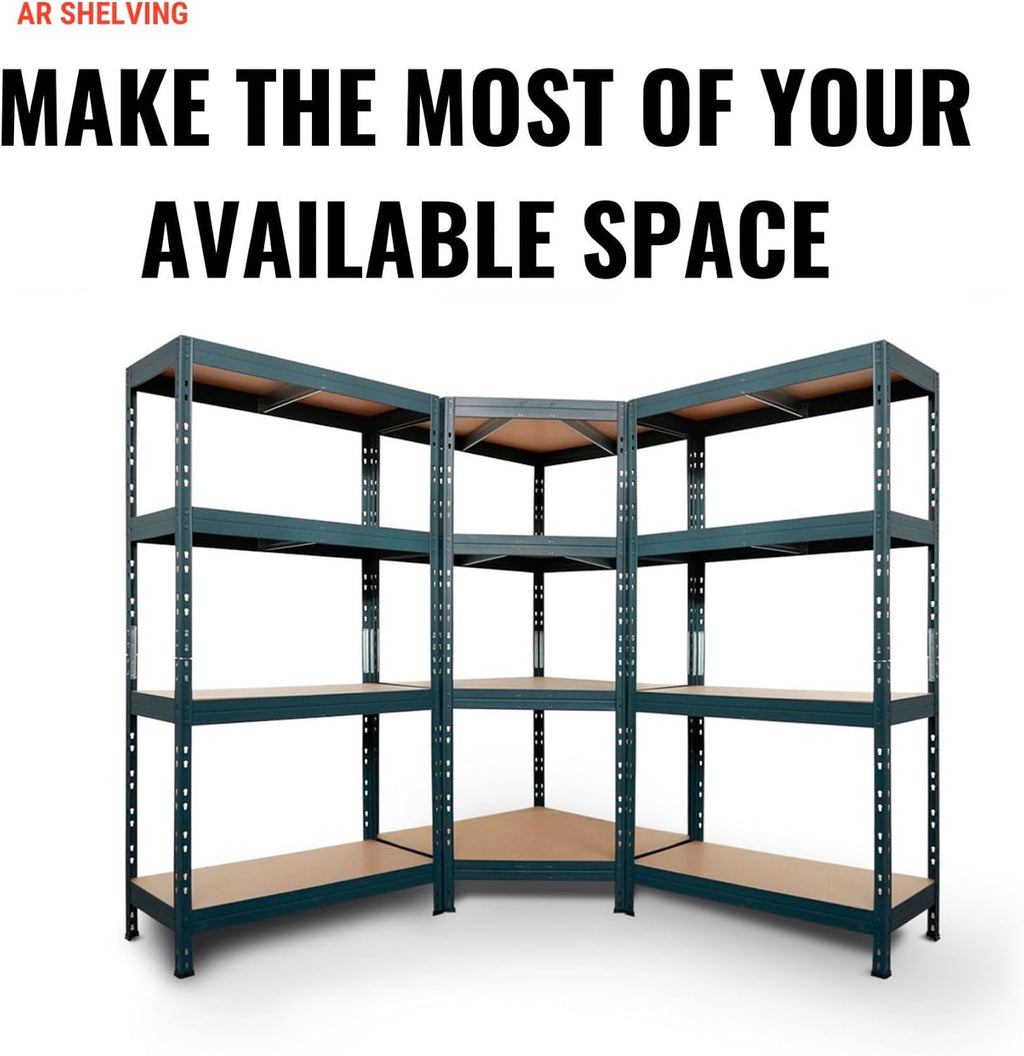 AR Shelving 2400-Lb. Capacity, 71in.H x 60in.W x 18in.D Rivet Shelving Unit, Or Assemble as 2 Benches, Ea. 35 1/2in.H x 120in.L x 18in.D, Matte Dark Gray, Model# Garage 60/18 600 Lbs.