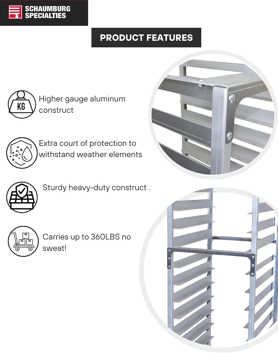 20 Pan 3' Spacing Commercial Aluminum Bun Racks, NSF Listed Heavy Duty Speed Rack for Bakery, Restaurant & Catering, 20 Tier 20.5' x 26' x 70' Speed Rack with Heavy Duty Plate Casters