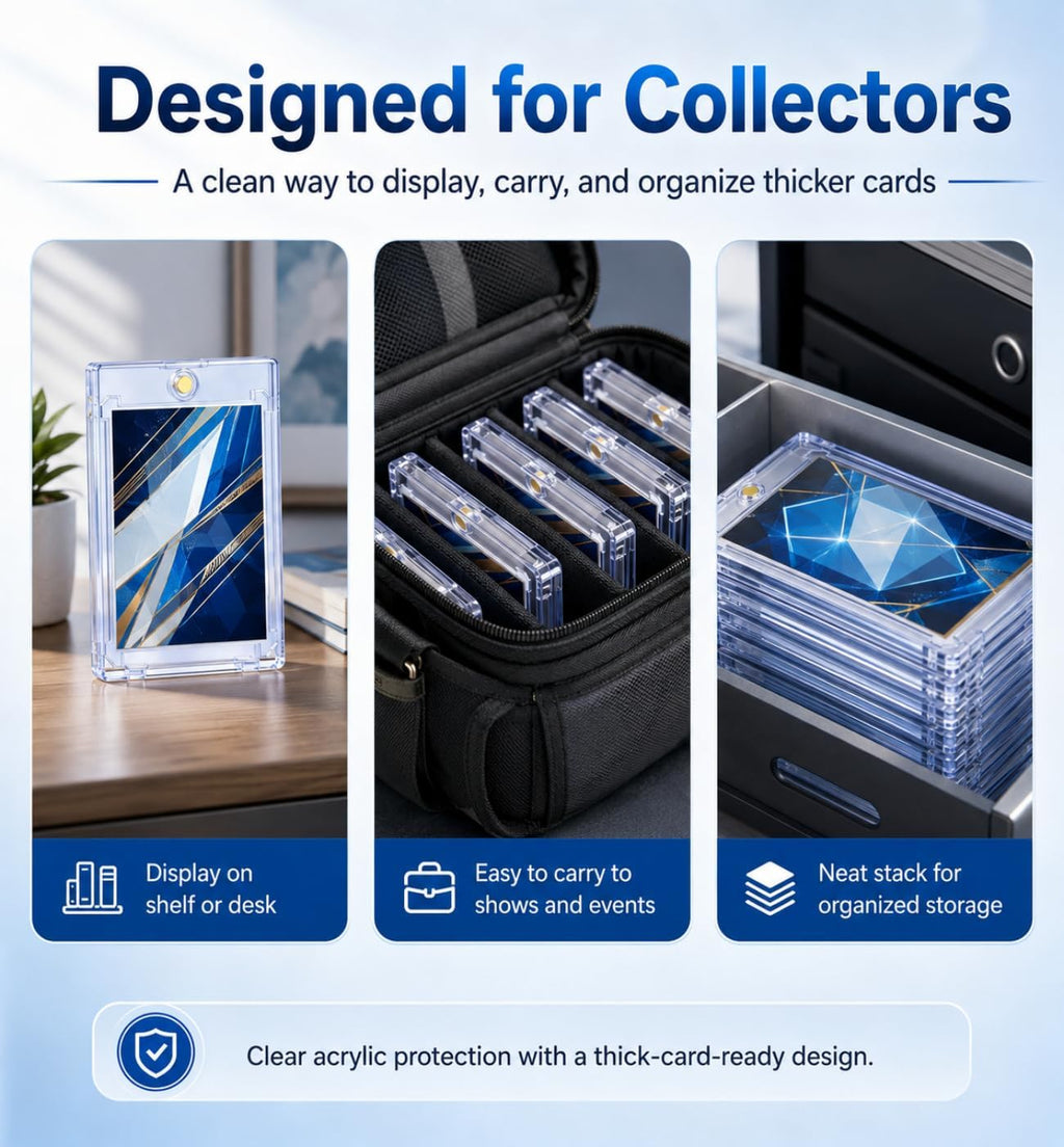 180pt Magnetic Card Holder, 80 Pack One Touch Card Holders | 0.32' Acrylic Trading Card Case for Extra Thick Cards, U-V Resistant Magnetic Sports Card Protector for Premium Cards