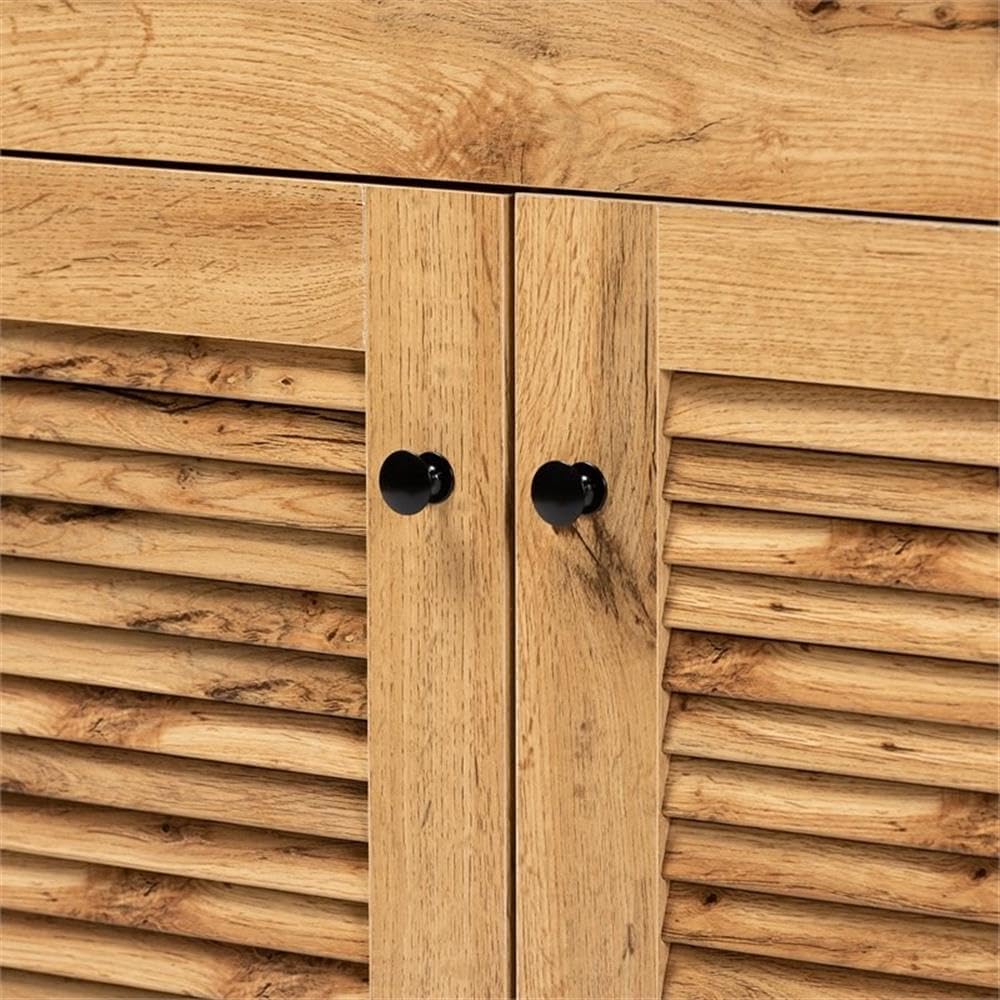 BOWERY HILL Wood Buffet and Hutch, 70.2 in x 31.5 in x 15.75 in, Oak Brown Finish, Engineered Wood Construction, 3 Open Shelves, Drawer and Storage Cabinet, Kitchen or Dining Room Storage Unit
