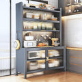 JKGHK 6-Tier Tall Kitchen Bakers Rack, Kitchen Storage Hutch Cupboard Cabinet with Adjustable Foot, Open Kitchens Pantry Storage Shelves for Spices, Pots, Pans(60cm/23.6in)