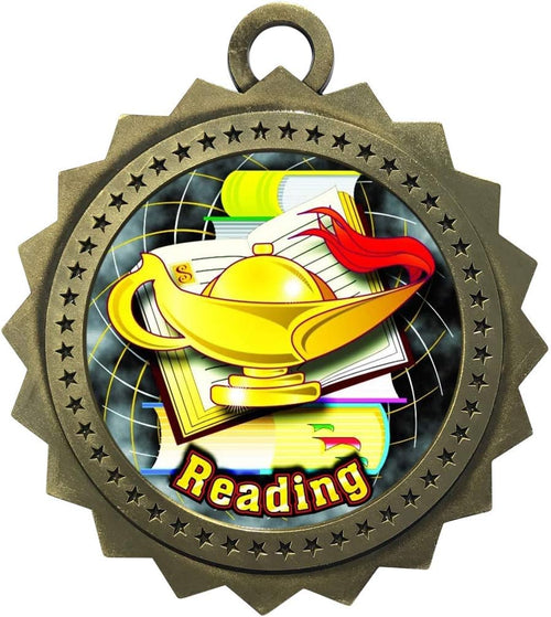 1 to 50 Packs Reading Gold Medals Trophy Award with Free Custom Engraving D03-FCL424