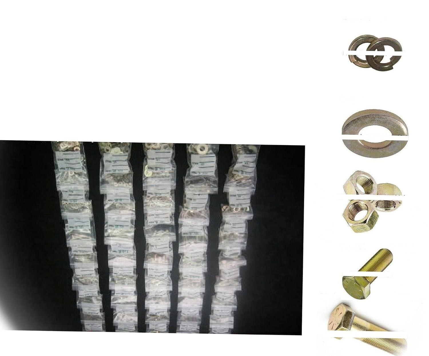 Grade 8 Fine Cap Screw Bolt Assortment with Nuts & Washers 1/4 5/16 3/8 1/2 1375 Multi-Purpose Comprehensive Hardware Fastener Assortment Kit Cit00702Riv