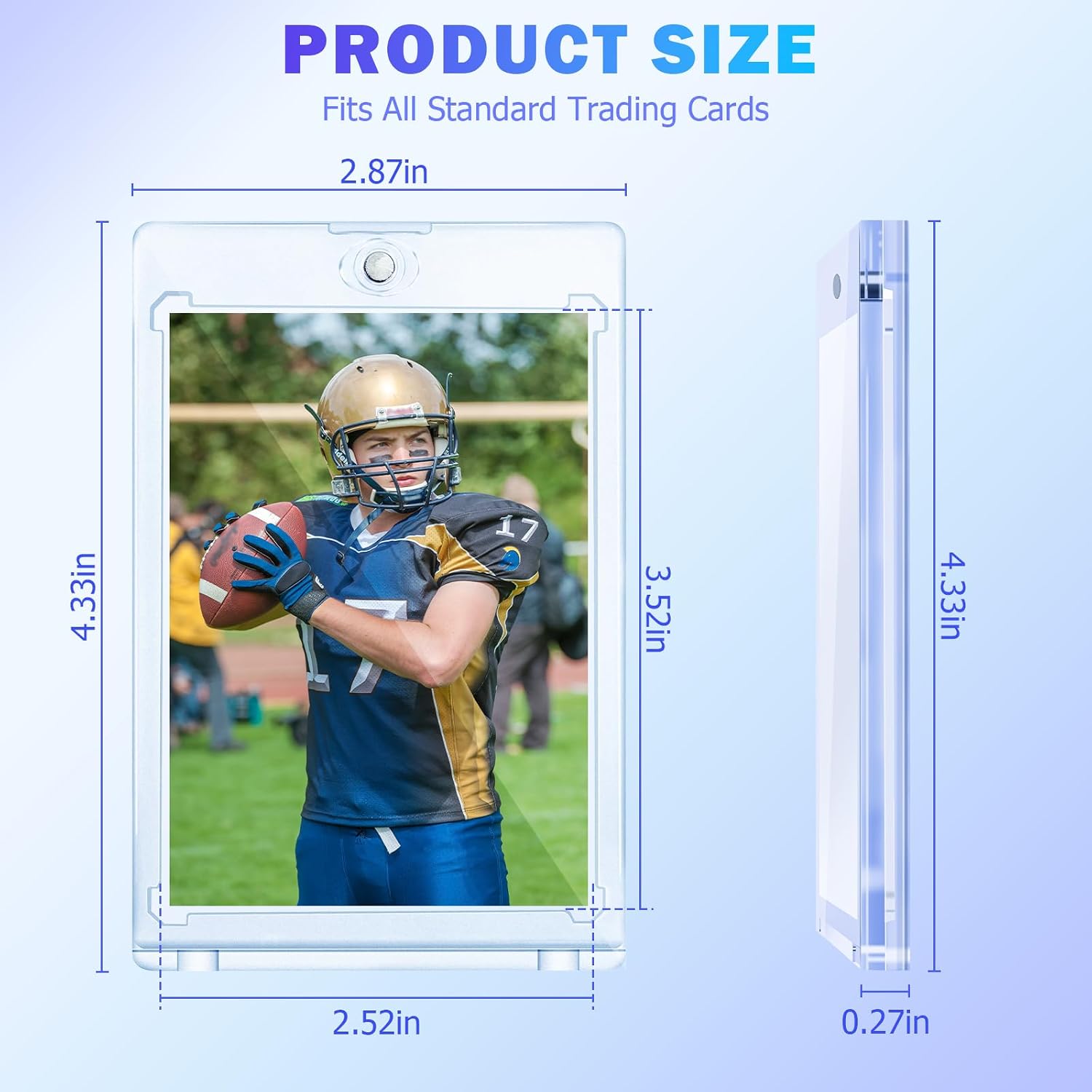 300ct Magnetic Card Holder for Trading Cards, 35pt One Touch Card Holders, Hard Plastic U-V Protection Display Case for Baseball, Football, Sports, Game, TCG, MTG, YUGIOH