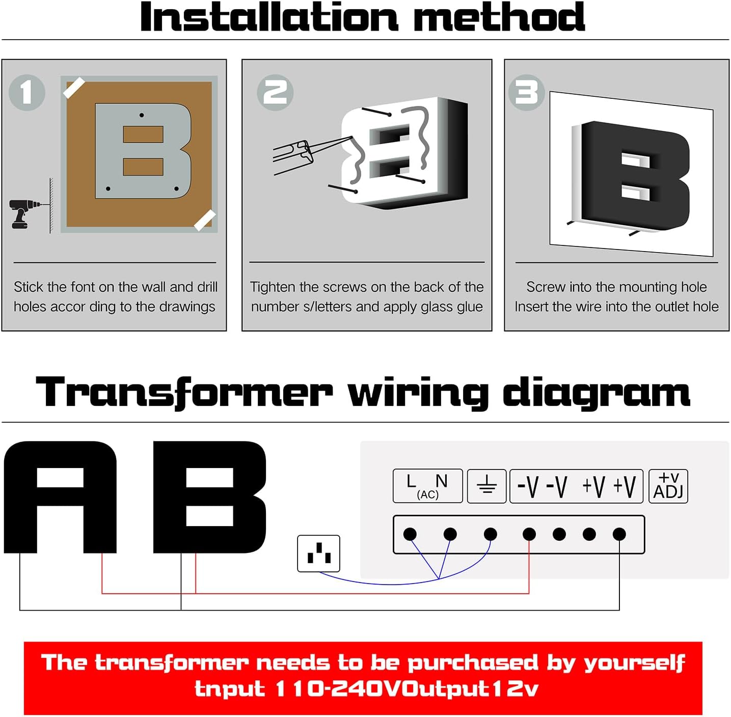 Backlit Illuminated LED House Numbers Upgrade Your Address Signs 16 Inch, Large Modern Light Up Address Numbers Signs, Stainlesss Steels Home Address Signs,F