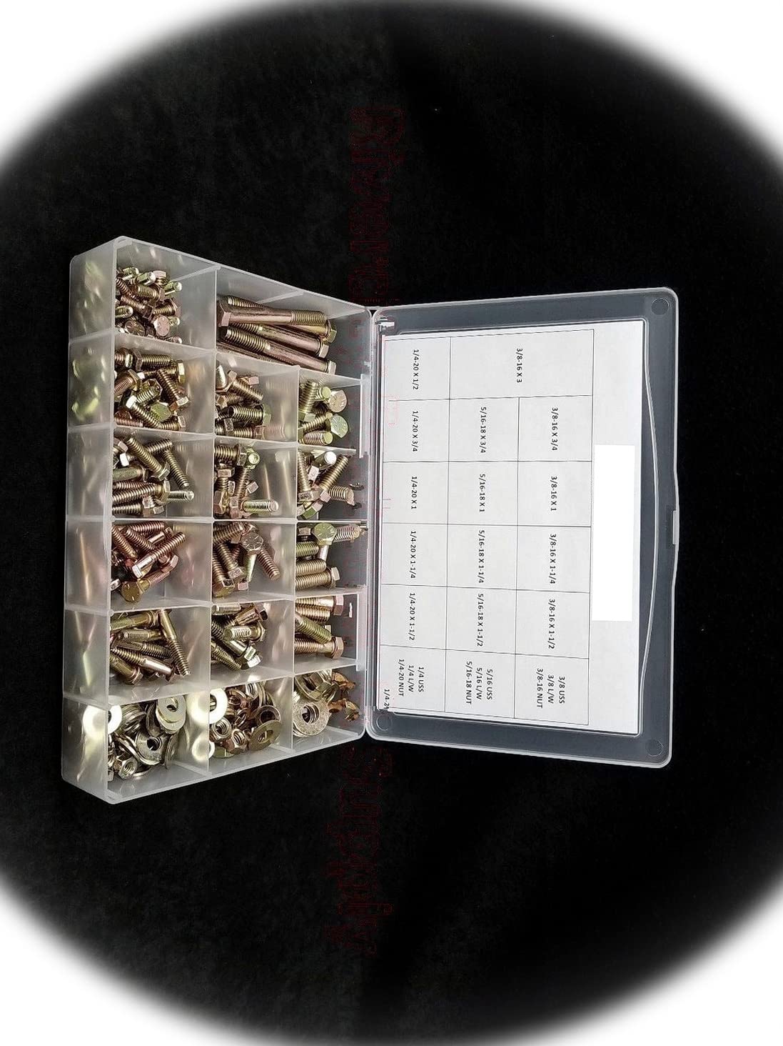 Grade 8 Nuts, Bolts, Hex Head Cap Screws, Washer Assortment Fine & Coarse Thread Multi-Purpose Comprehensive Hardware Fastener Assortment Kit Cit00615Riv