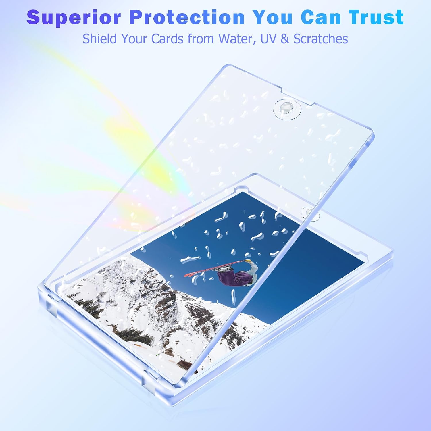 300ct Magnetic Card Holder for Trading Cards, 35pt One Touch Card Holders, Hard Plastic U-V Protection Display Case for Baseball, Football, Sports, Game, TCG, MTG, YUGIOH