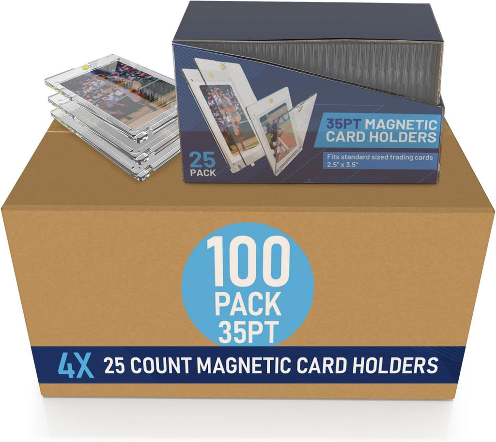 Premium 35PT - 360PT Magnetic Card Holder Case | Magnetic Trading Card Holder, Pro Sports, Football, Basketball, Baseball, MTG & TCG U-V Hard Protectors With Ultra Clear Design Display For Collectors.