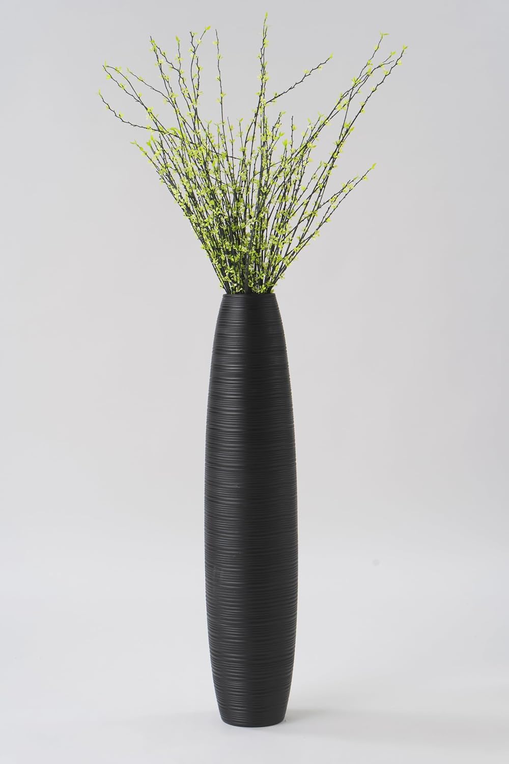 Leewadee Decorative Tall Floor Vase for Living Room Decor, 34 inches, Black, Resin