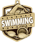 Your Engraving Swimming Awards, 2.25' Gold Admiral Swimming Medals, Gold Swimming Medal with Free Custom Personalization
