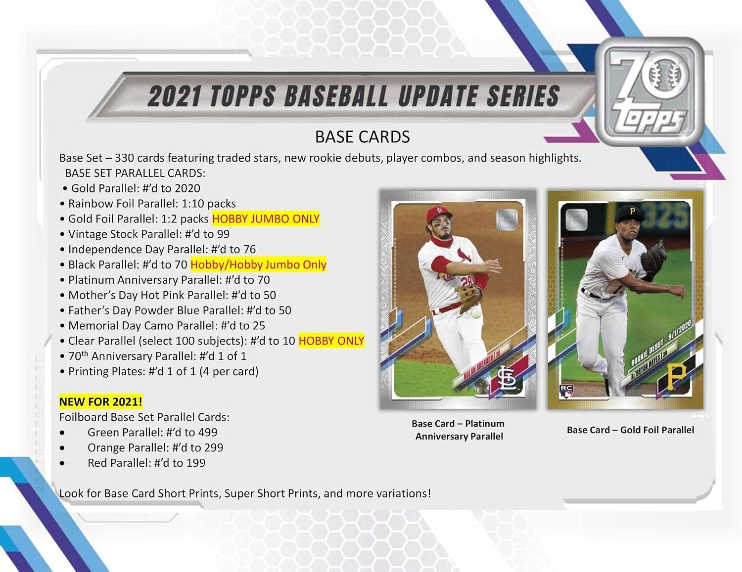 2021 Topps Update Baseball Hobby Box(24 Packs/14 Cards,1 Silver Pk, Auto or Mem)