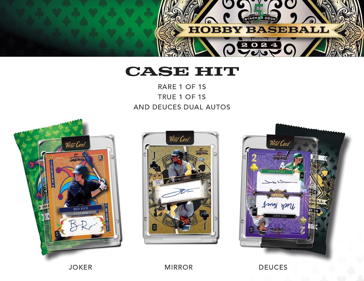 Wild Card 2024 5 Card Draw Stacked Deck Baseball Trading Card Box (5 Autographs Per Box)