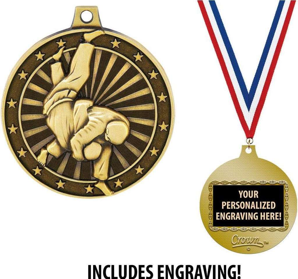 Crown Awards Judo Medals, 2' Gold Judo Martial Arts Medal Award with Free Custom Engraving