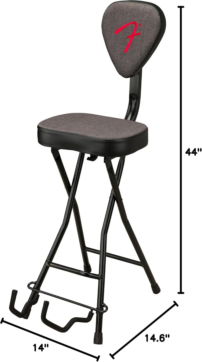 Fender 351 Studio Seat/Guitar Stand Combination Bundle with Guitar Strap and Austin Bazaar Exclusive 24-Pack Picks