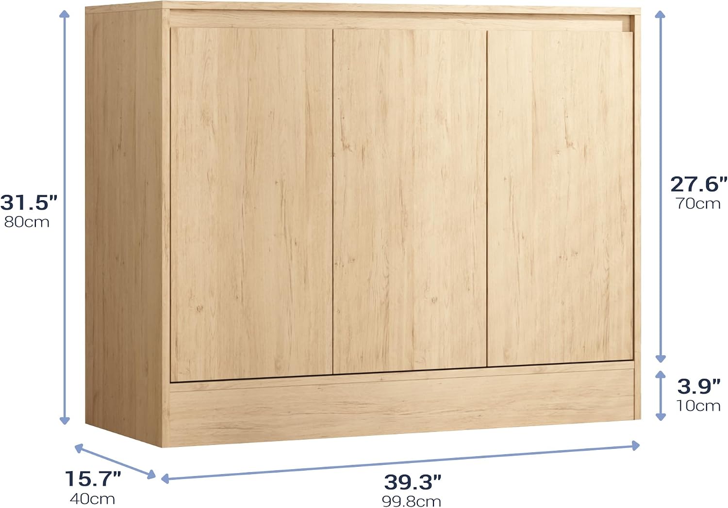 Housoul Buffet Cabinet with Storage, Coffee Bar Cabinet with 3 Doors and Adjustable Shelf, Modern Kitchen Buffet Sideboard for Living Room, Kitchen, Natural