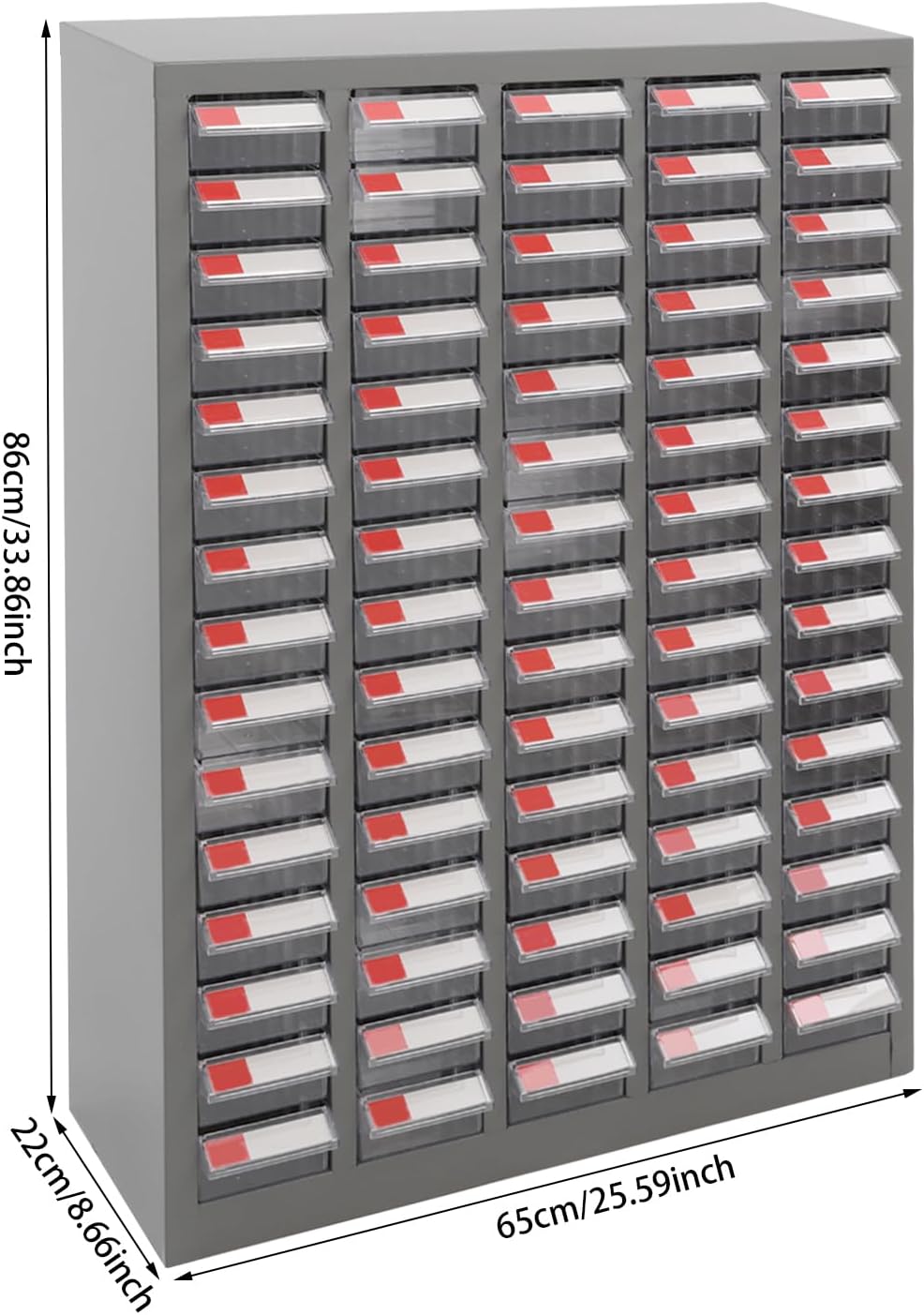 Bolt and Nut Tool Storage Cabinet,Parts Cabinet,Organization Shelves with ABS Material Drawer,Metal Organization Shelves for Garage, Store, Workshop (Clear 75 Drawers)