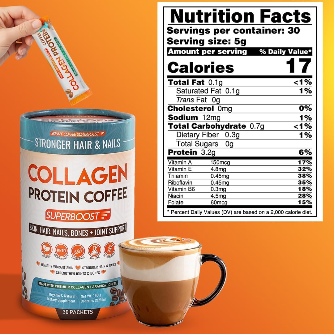Collagen Protein Coffee Powder for Weight Loss – Supports Digestion, Bloating, Energy & Focus, Fat Burning, Joint, Skin, Hair & Nails – High-Protein for Women & Men (90 Servings)