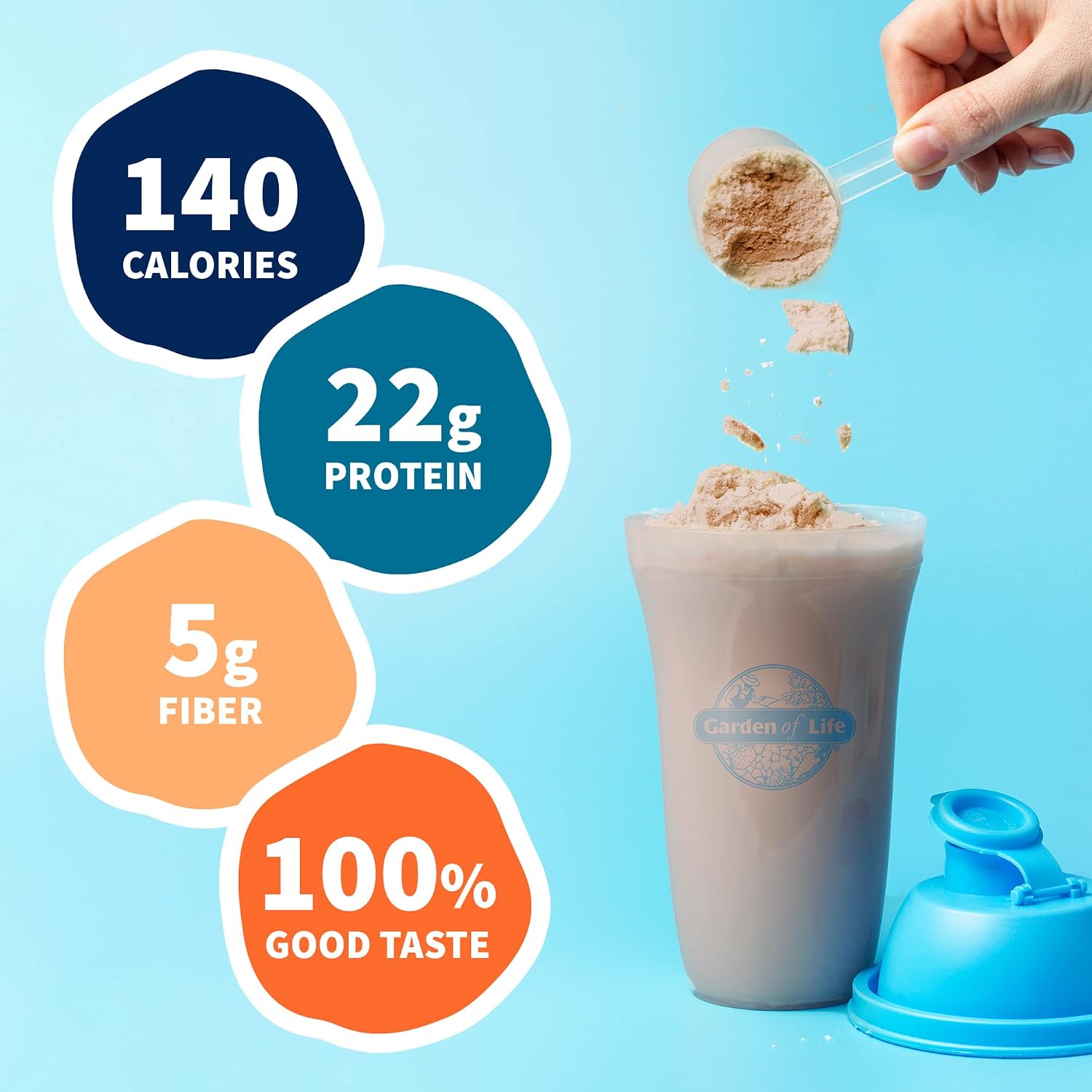 Garden of Life Protein Powder, Vegan Protein Powder, BCAA, Probiotics & Digestive Enzymes, Gluten & Lactose Free, Chocolate, 1.5 LB (Pack of 6)