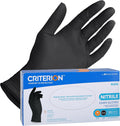 Henry Schein Criterion N300 Nitrile Exam Gloves, Black – 300/Box, Latex-Free, Disposable, Textured Fingertips, Beaded Cuff
