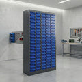 100 Drawers Stainless Steel Nut and Bolt Organizer, Parts Cabinet with Adjustable Shelves and Label Stickers, Bolt Organizer for Nuts Bolts Parts Screws Small Items (100 Drawers)