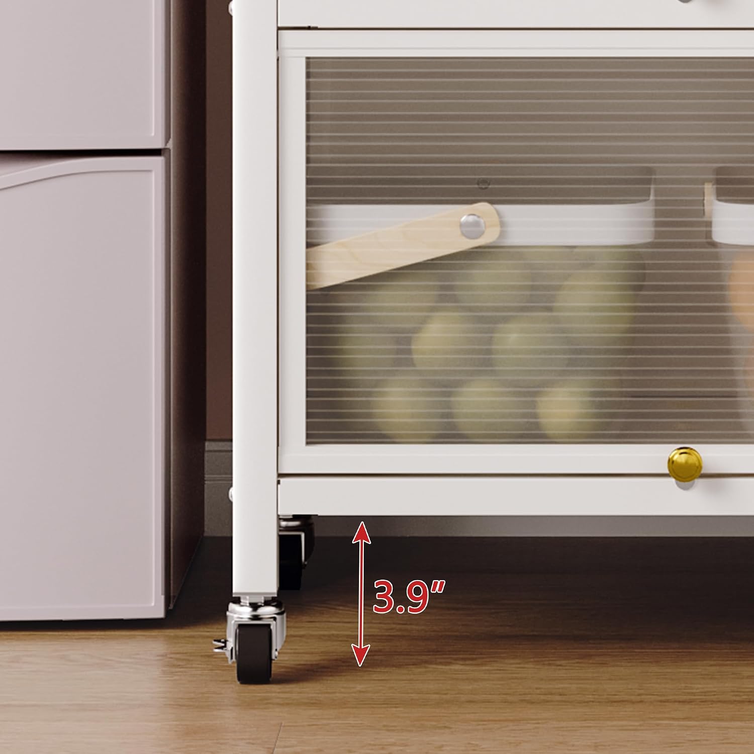 Bakers Storage Rack, Microwave Stand, Coffee Bar Cabinet with Hooks, Bakers Rack with Storage Drawer, Removable Portable Bar Table Cabinet with Wheels White One Size