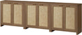 OAKHAM HOME Hampstead Storage Sideboard Cabinet with Rattan Doors and Adjustable Shelves, Buffet Kitchen Cabinet Cupboard Console for Living Room, Set of 3