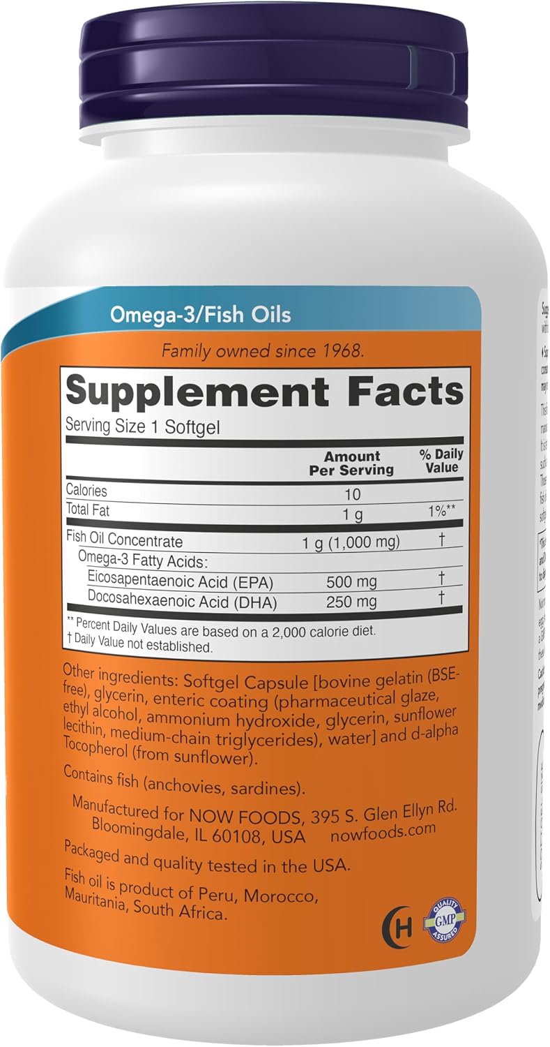 NOW Foods Supplements, Ultra Omega-3 Molecularly Distilled and Enteric Coated, 180 Softgels (Pack of 12)