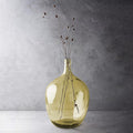 21' Extra Large Glass Floor Vase for Tall Pampas Grass, Golden Clear Big Glass Vases for Tall Branches Plant, Heavy Duty Round Balloon Vase for Living Room Home Decor