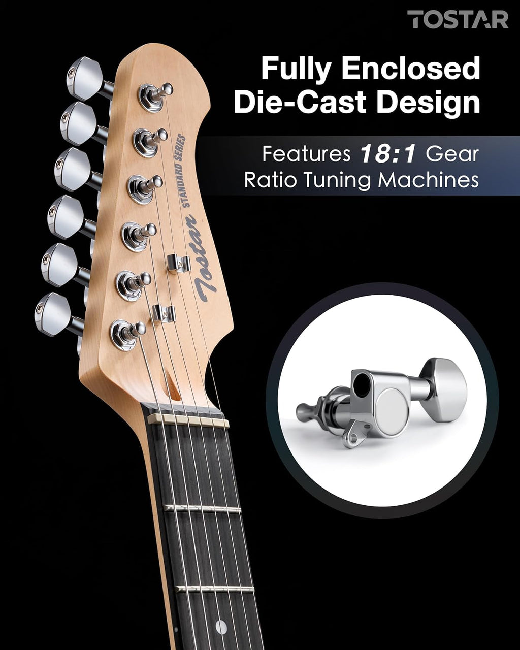Tostar 39' Full Size Electric Guitar Kit For Beginners and Adults, SSS Pickup Guitarra Electrica Set Includes Tremolo Bridge, Lightweight Matte Finish, Amp, Strings, Gig Bag, Birthday Gifts, Blue