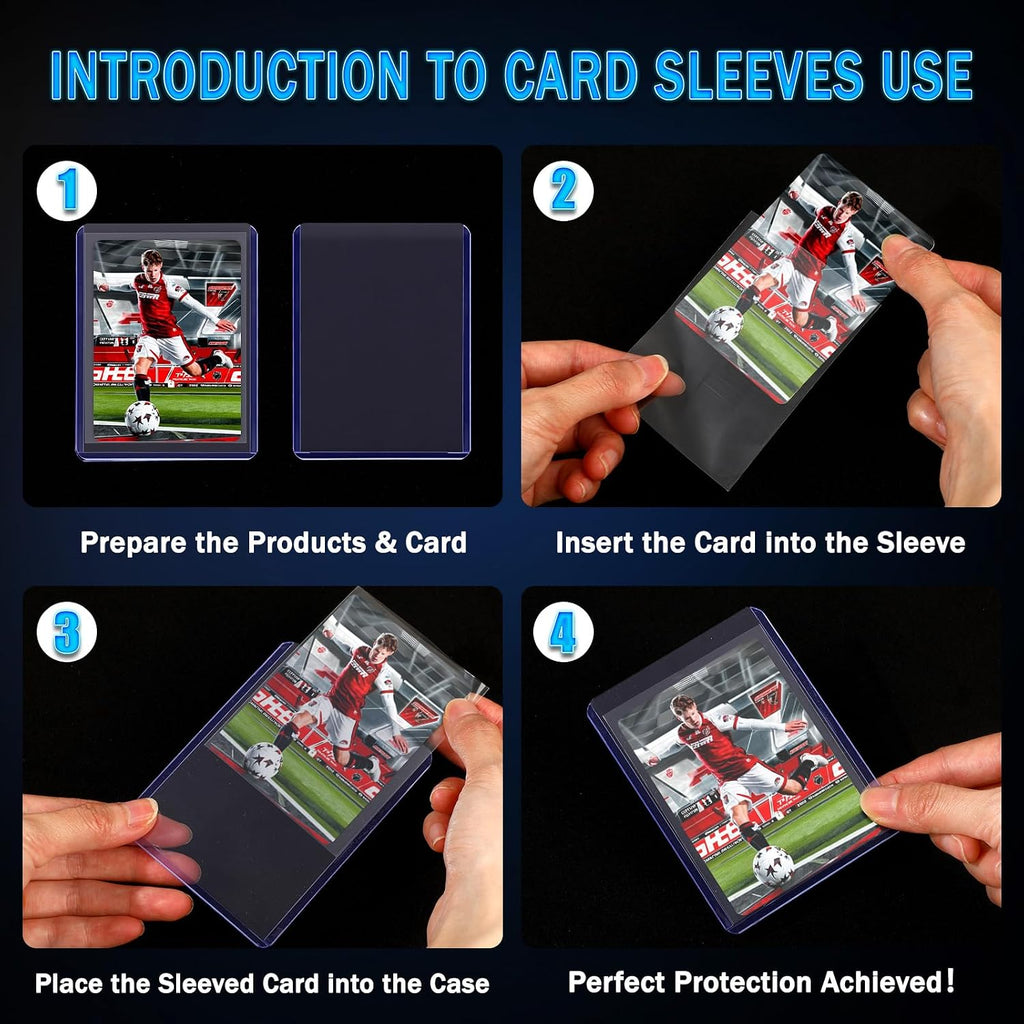 MotiMind 4000 Packs Card Sleeves Hard Plastic Sleeves 3'x 4' Baseball Card Protectors for Trading Sports Game Football Cards