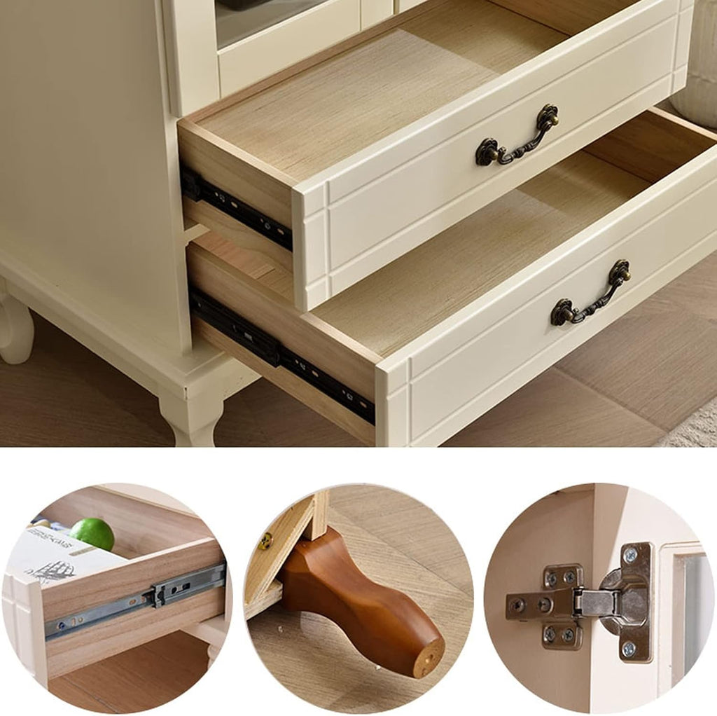 Wine Cabinet Wooden Wine Cabinet with Double Drawers Home Simple Two-Door Wine Bar Cabinet Small Storage Sideboard Wine Bakers Rack Wine Rack (Color : C)