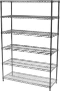 SI Shelving Inc.12 d x 48' w x 84' h Chrome Wire Shelving with 6 Tier Shelves, Weight Capacity 800lbs Per Shelf