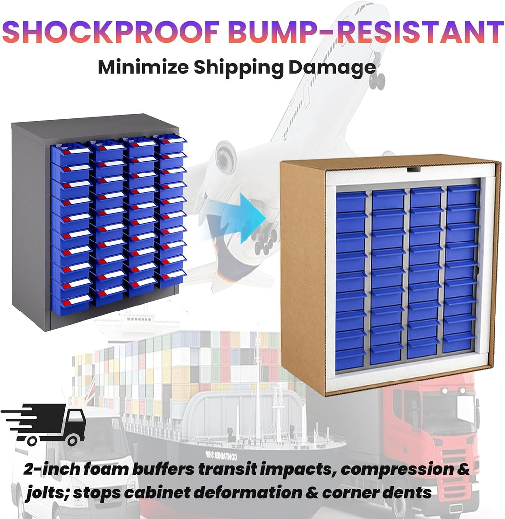 40 Drawers Industrial Nut and Bolt Organizer, Parts Cabinet with 200 Dividers & 80 Label Slots, ABS Drawers Multi-Use Bolt Bins Hardware Organizer System for Workshop, Warehouse and Office