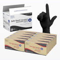 Dynarex Safe-Touch Black Disposable Nitrile Exam Gloves, Powder-Free, Used in Healthcare & Professional Settings, Law Enforcement, Tattoo, Salon or Spa, 1 Case Includes 10 Boxes of 100 Gloves (Small)