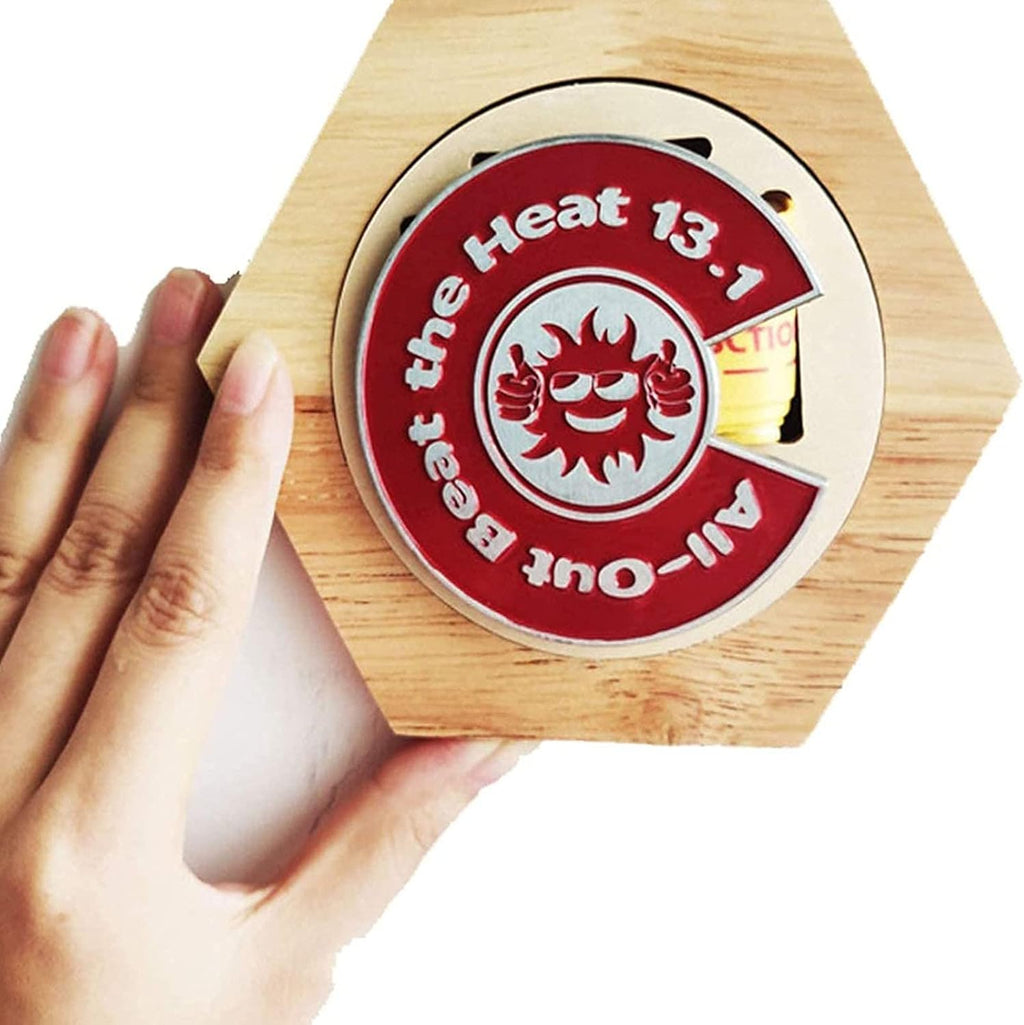 Hexagonal Medal Display Frame 24Pcs/Set Wood Medal Hanger Display Box Punch-Free Creative Stitching Sports Medal Holder, for Military/War/Sports Medal,18pcs