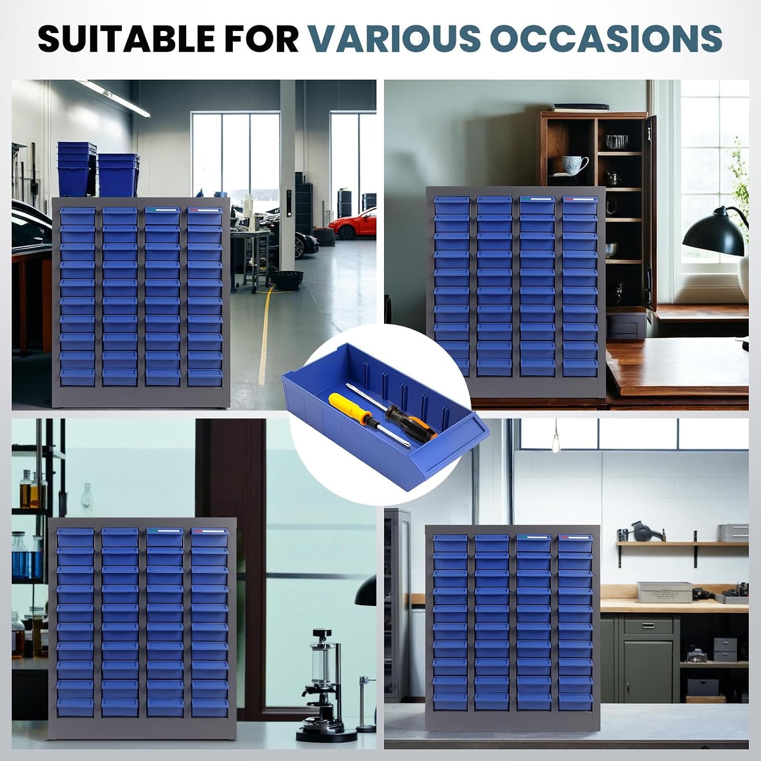 40 Drawers Parts Cabinet, Heavy Duty Nut and Bolt Organizer with ABS Material Drawers, Metal Frame Bolt Organizer Storage in Garage and Workshop