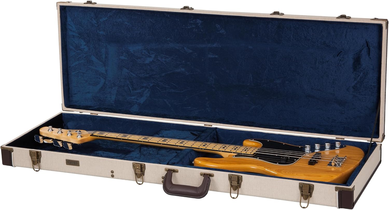Gator Cases Journeyman Series Deluxe Wood Case for Electric Bass Guitars, Fits Fender Precision/Jazz Bass, & More (GW-JM-BASS)