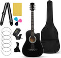 LIOOBO Beginner Acoustic Guitar: 38 Inch Basswood Guitar Basic Starter Kit with Gig Bag, Picks, and Protective Plate - Musical Instrument Present
