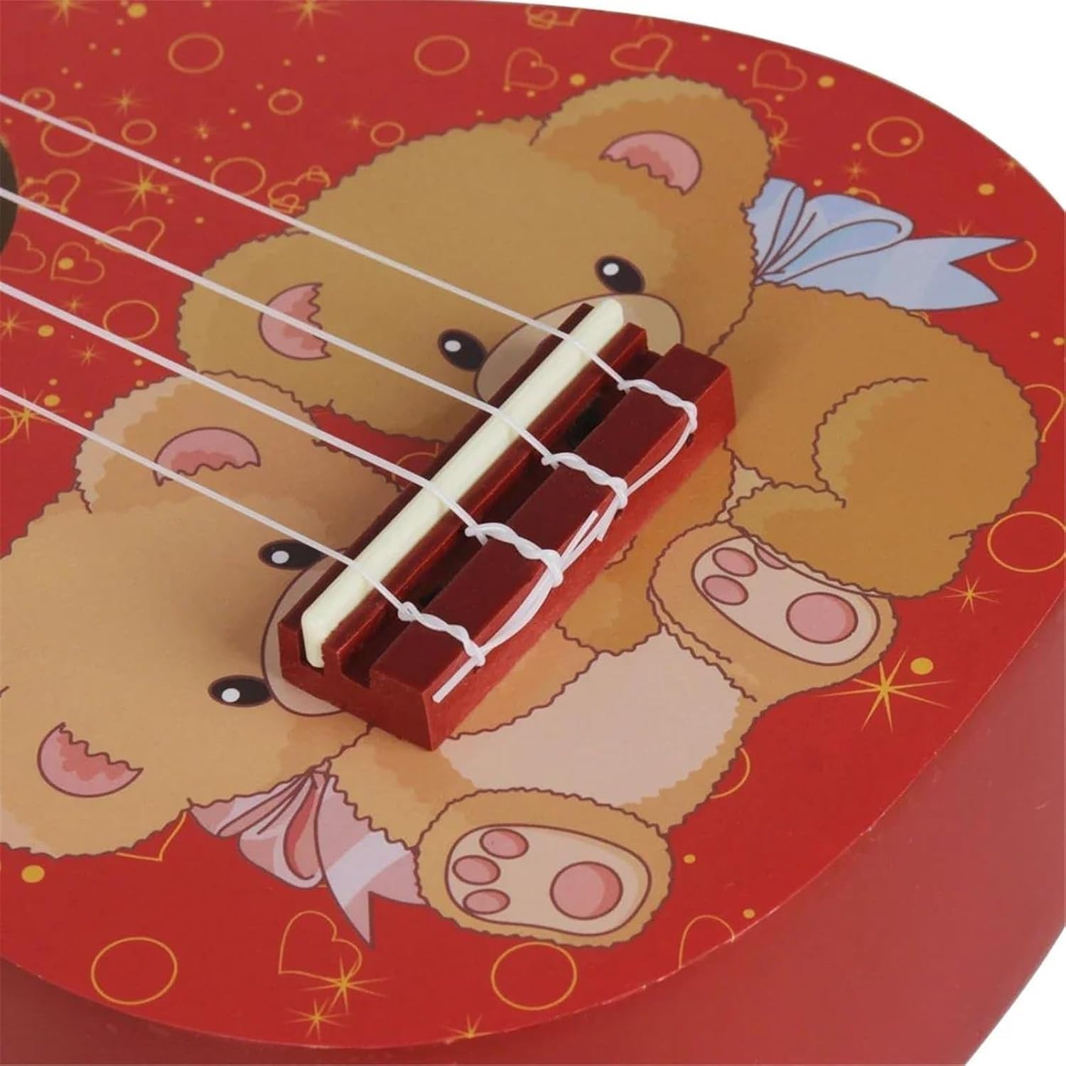 21Inch Ukulele Hawaiian Guitar Cartoon Fruit Ukulele Beginner Mini Guitar Stringed Musical Instruments Gift Ukulele Bundle Kit(PInk Bear)