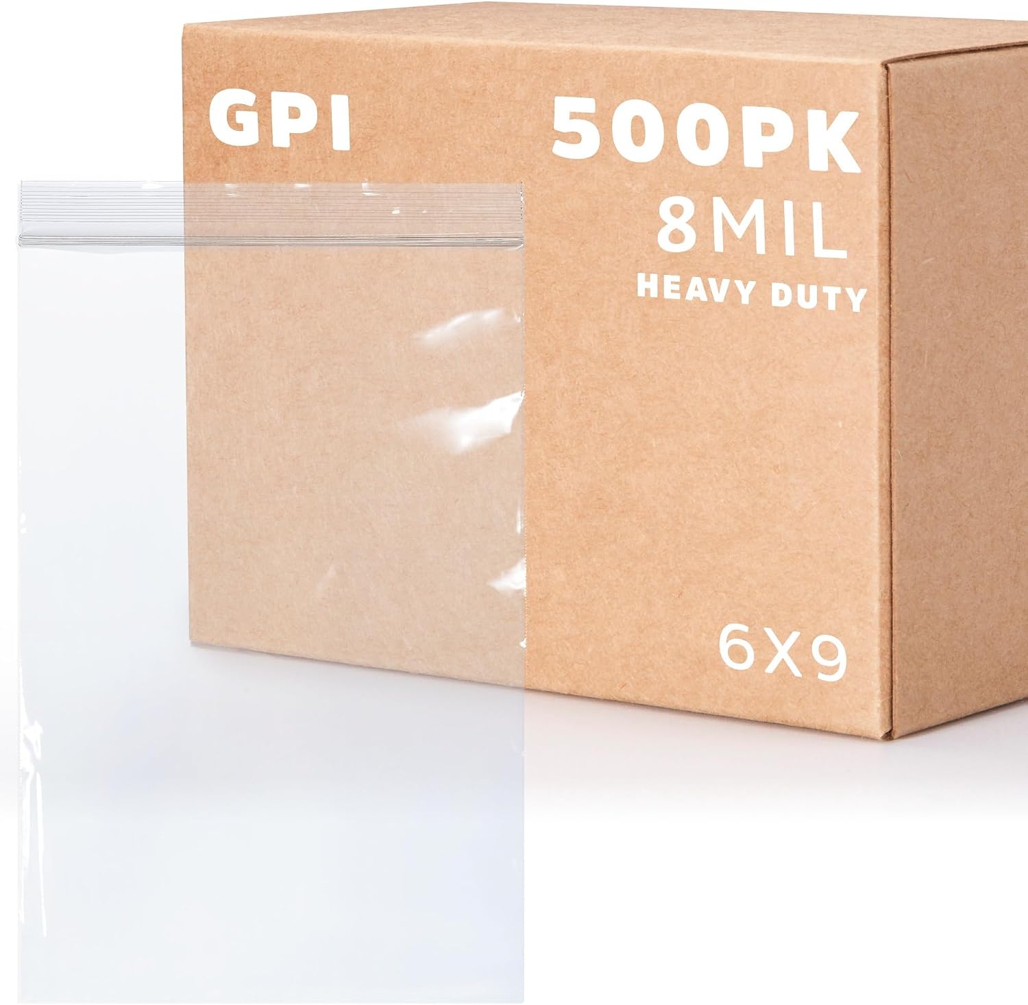 6' x 9' Small Reclosable Zip Bag - Heavy-duty 4 Mil, Bulk Case of 500 - Clear, Resealable Zip Top Lock for Storage & Packaging Food, Sandwiches, Cookies, Nuts, Bolts & Screws.