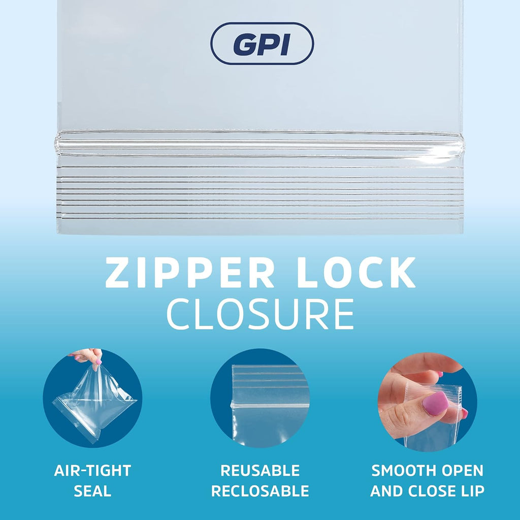 6' x 9' Small Reclosable Zip Bag - Heavy-duty 4 Mil, Bulk Case of 500 - Clear, Resealable Zip Top Lock for Storage & Packaging Food, Sandwiches, Cookies, Nuts, Bolts & Screws.
