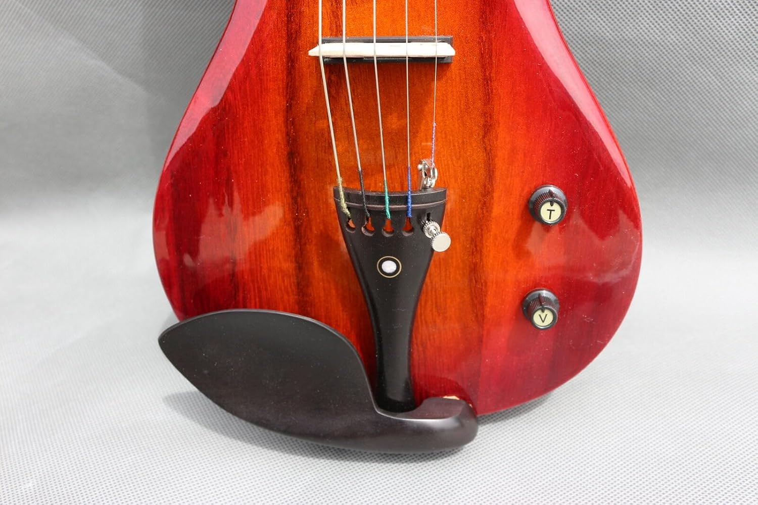 electric Viola 16 inch guitar-shaped Viola Solid Wood Body Ebony Fittings with case Bag, viola Bow, Rosin for Adults&Beginner&Students (Red 5str)