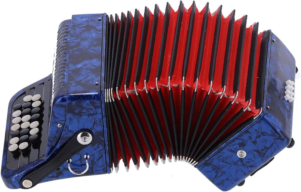 Accordion, 22 Key 8 Bass Button Accordion with Bag, Beginner Adult Professional Accordion, Rich Timbre With Shoulder Strap Comfortable ＆ Sensitive Button ()