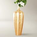 Z Gallerie 48' Accolade Floor Vase, Elegant Fluted Gold Metallic Large Fiberglass Decorative Vase for Home, Office