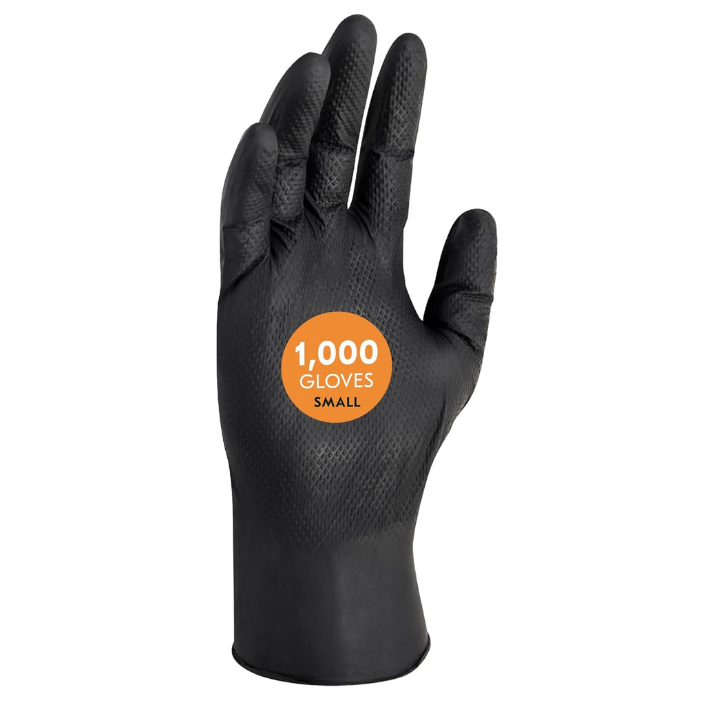 Kleenguard™ Kraken Grip Fully Textured Black Nitrile Gloves (49275), Small (S), Powder-Free, 6 Mil, Ambidextrous, Thin Mil, 100 Gloves/Box, 10 Boxes/Case