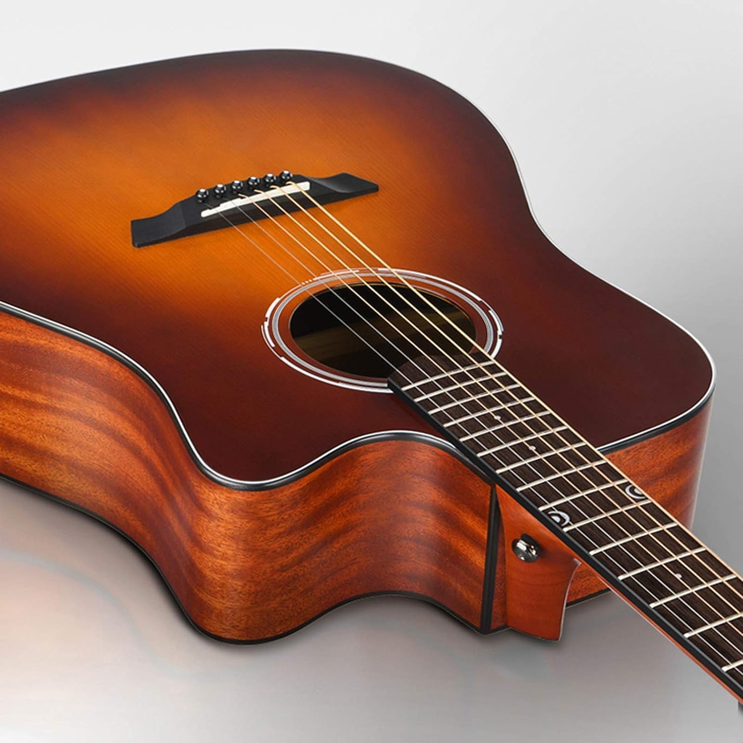 Classical Guitar 40/41 inch Beginner Girls Student Beginner Kits Cutaway Spruce Veneer Acoustic Wood Guitar (Size:41 inches,Color:Black)