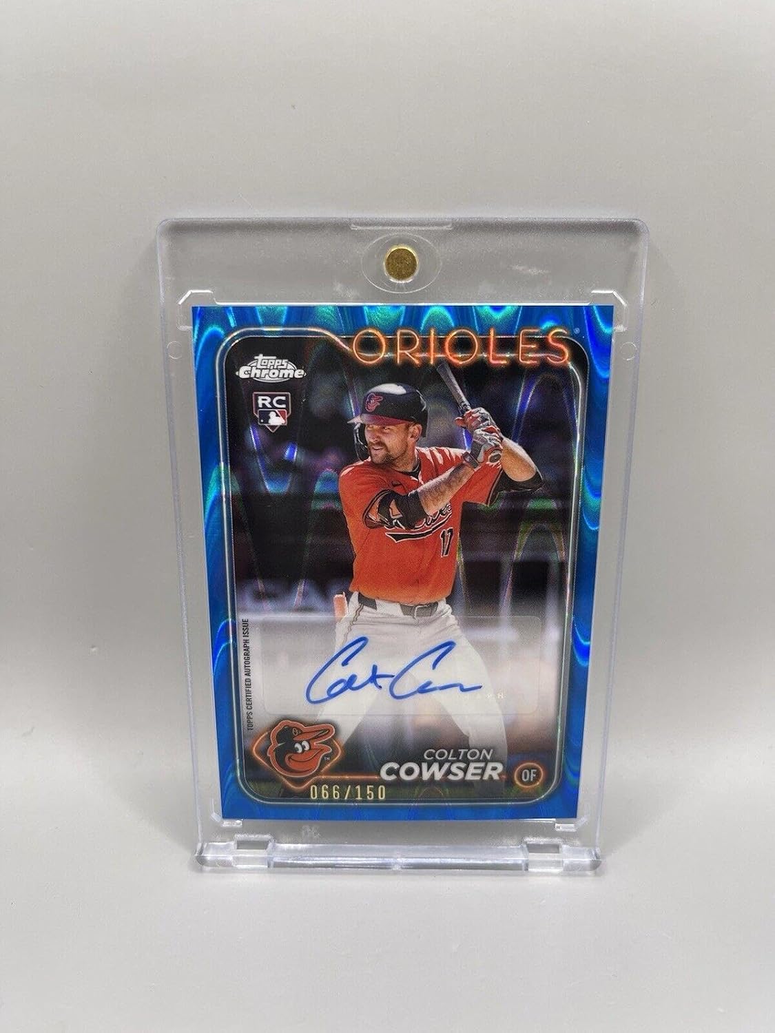Colton Cowser 2024 Topps Chrome Rookie Ray Wave Refractor Auto #/150 W/Mag - Baseball Slabbed Autographed Cards